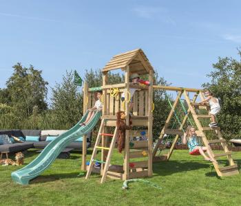 Jungle Safari | Koka kāpšanas konstrukcija ar šūpoli & kāpšanas tīklu