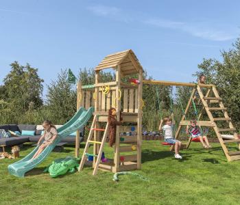 Jungle Safari | Koka kāpšanas ietvars ar šūpolēm un kāpšanas tīklu