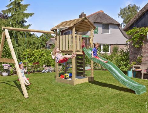 Jungle Cottage | Koka kāpšanas konstrukcija ar dubulto šūpoles
