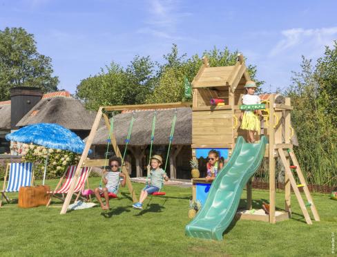 Jungle Resort | Tornis spēļu mājiņa ar dubulto šūpoles
